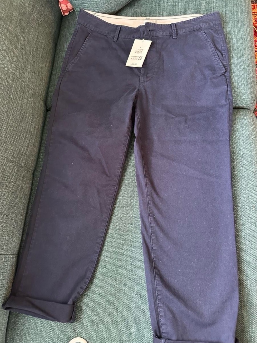 Women's Cropped Navy Chino Pants